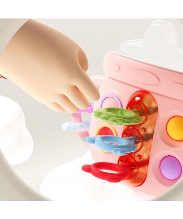 Buy Children's Activity Toys | Silicone Teething & Chewable Designs | Train Cord & Bottle Shape - Sweet Pink - Buy Online on GoSupps.com