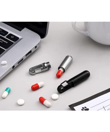 Portable Waterproof Pill Holder Keychain Black Travel Pill Organizer for Purse & Pocket - Buy Online on GoSupps.com