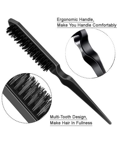 8 Piece Teasing Hair Brush Set with Comb and Clips - Ideal for Styling and Slicking Hair (Black) - Buy Online on GoSupps.com