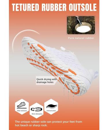 WateLves Water Shoes | Beach Swim Shoes | Quick-Dry Aqua Socks for Surfing Diving | Fishscale/White | Size 8 Women/6.5 Men - Buy Online on GoSupps.com