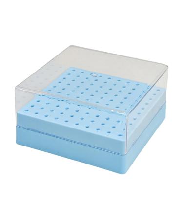 Porte-forets de manucure portable 100 conteneurs transparents pour salon ou usage domestique bleu