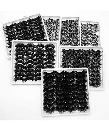AMSDCN 18pair Fluffy Mink Hair False Eyelashes 20mm-25mm - Dramatic Long 3D Lashes for Natural Makeup Look (MA03) - Buy Online on GoSupps.com