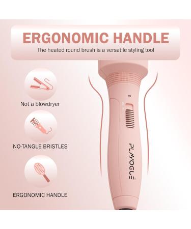 Plavogue Dual Voltage Thermal Brush - 1.5 Inch Curling Iron Brush for All Hair Types | Fast Heating Smoothing & Volumizing | Includes Travel Adapter Gloves & Clips - Buy Online on GoSupps.com