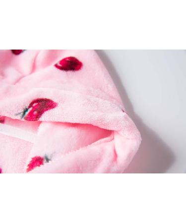 XINNE Soft Bathrobe for Boys & Girls - Cute Strawberry Pattern Toddler Flannel Hoodie Sleepwear - Pink Size 110 - Buy Online on GoSupps.com