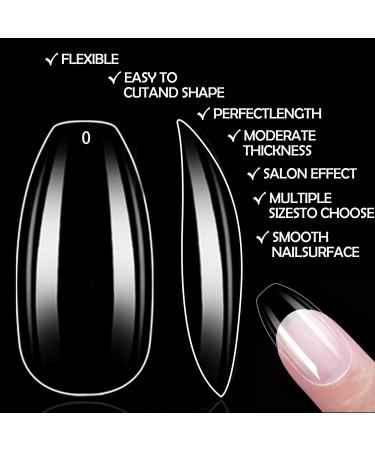 Magic Armor 504 PCs Coffin Nail Tips - Full Cover Acrylic Nails with Glue 10 Sizes Clear Ballerina Style Includes Nail Files & Clipper - Perfect for International Shipping - Buy Online on GoSupps.com