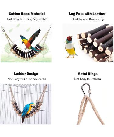 Yiflin 13-Step Natural Wooden Bird Ladder Bridge - 17-Inch Wood Bridge - Buy Online on GoSupps.com
