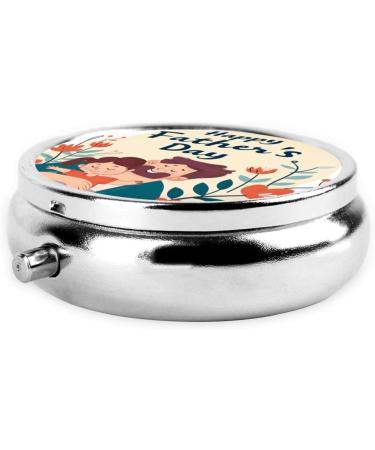 Fathers and Daughters Portable Metal Pill Box - Round Mini 3-Compartment Travel Solution for Small Pills - Buy Online on GoSupps.com