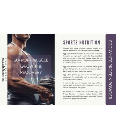 SHARRETS Egg White Protein Powder - Unflavored 7 Oz | Non-GMO Gluten-Free Dietary Supplement for Muscle Building - Buy Online on GoSupps.com