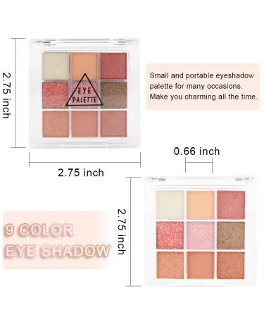 AMY'S DIARY 9 Colors Pink Glitter Eye Shadow Palette - Eye Makeup Cosmetics for Daily Sparkling Looks - O08 - Buy Online on GoSupps.com