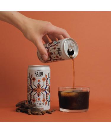 Caf FARO Cold Brew Coffee Dairy Free Low Acidity Rich Mocha Blend with Chocolate Notes Iced Coffee Drink 225 ml Ready-to-drink Coffee in Can (12 Pack) - Buy Online on GoSupps.com