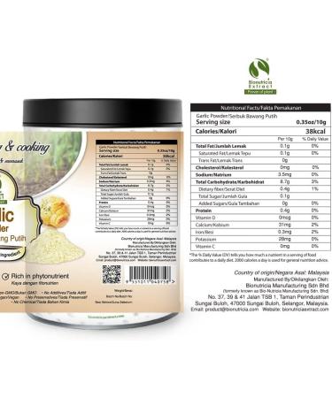 7x Bionutricia Garlic Powder (200g / Can) - Buy Online on GoSupps.com