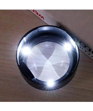 5 Times Cylinder 3 LED Lights K9 Optical Glass Lens Reading Magnifying Glass Desktop Crafts Wenzhen Mirror - Buy Online on GoSupps.com