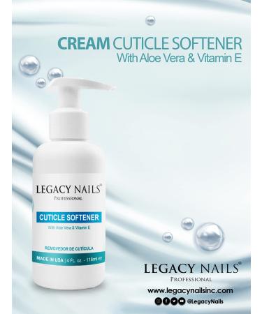 Legacy Nails Professional Cream Cuticle Softener 4 FL OZ - Nourishes & Softens Cuticles Gentle Formula Avoids Fast Growth - Shop Now - Buy Online on GoSupps.com