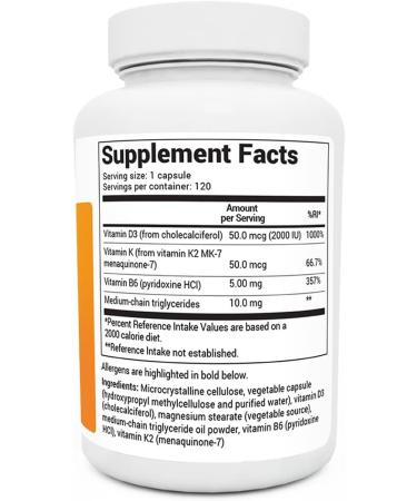 Dr. Berg Vitamin D3 K2 with MCT - 2000 IUs Vitamin D3, 50 mcg MK7 K2 - No Sugars - 120 Capsules - Buy Online on GoSupps.com