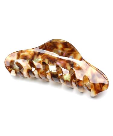 QinGoo Large Acetate Hair Clip Beautiful Women's Hair Clip Headpiece Elegant Hair Accessory (Brown)