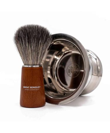 Brent Berkeley Men - Professional Shaving Brush with the Pegleg Razor brush - starter set - Razor brush to the shaving foam and shaving gel - quickly drying - vegan - silver tip hair