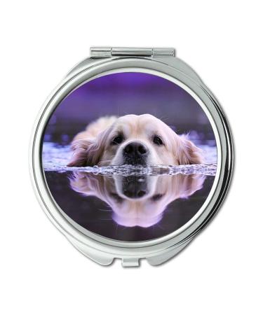 Mirror Travel Mirror Dog Water Wet Animals Animal Nature Summer Pocket Mirror portable mirror