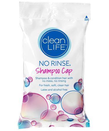 No-Rinse Shampoo Cap by Cleanlife Products (Pack of 12) Shampoo and Condition Hair with No Water or Rinsing - Microwaveable Latex-Free and Alcohol-Free