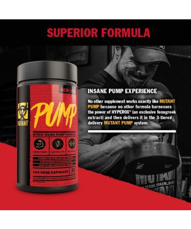 Mutant Pump - 154 Caps | Powerful Pre-Workout Formula | Buy Internationally - Buy Online on GoSupps.com
