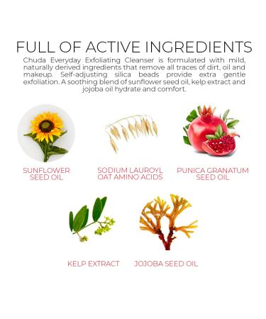 CHUDA Exfoliating Cleanser - Natural Hydrating Facial Cleanser & Makeup Remover for All Skin Types - 150ml - Buy Online on GoSupps.com