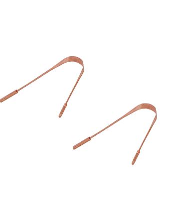 Copper Tongue Scraper for Adults Natural Ayurvedic Tongue Cleaner Bad Breath Treatment Travel Essentials for Oral Care Easy to Use Tounge Scraper Metal pack of 2