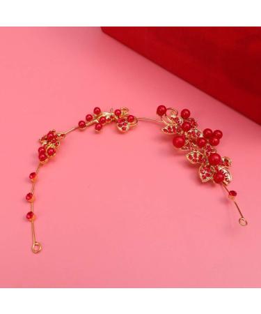 Minkissy Rhinestone Pearl Headband | Bridal Wedding Hairband & Headpiece in Red - Perfect for Elegant Weddings - Buy Online on GoSupps.com