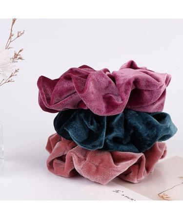 Senllori Women's Scrunchies - 12 Pack Classic Elastic Hair Ties Thick Soft Ponytail Holders Cute Color Hair Accessories - Buy Online on GoSupps.com