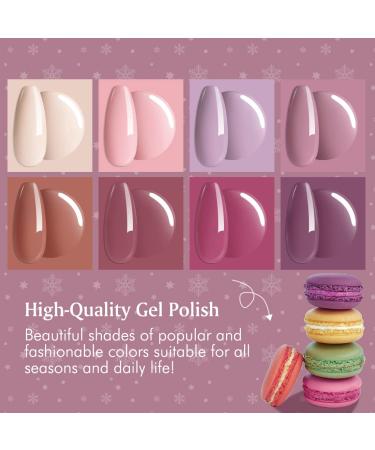 Mobray Gel Nail Polish Kit - 8 Popular Nude Colors Set for Fall & Winter | Soak Off UV LED Nail Art Manicure DIY | Home Beauty Gifts - Buy Online on GoSupps.com