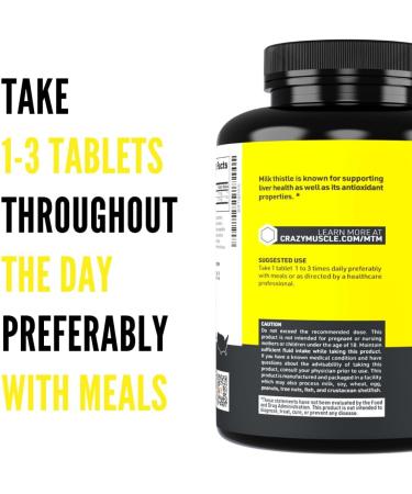 Crazy Muscle Milk Thistle Matrix Standardized Milk Thistle Supplement for Liver Function Health & Detox Cleansing Formula for Metabolism Supports Healthy Diet 60 Servings Pills - Buy Online on GoSupps.com