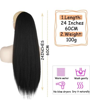 Ponytail Extensions 24 Inch Drawstring Ponytail Extension for Black Women Yaki Straight Ponytail Extension Synthetic Long Clip In Ponytail Hair Pieces for Women (Color : 4 Size : 24inches) 24inches 4 - Buy Online on GoSupps.com