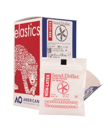 American Orthodontics Sea Life Sand Dollar Non-Latex Elastics | 1/4 Medium 4.5 Oz | 30 Packs/Box | 3,000 Elastics | Made in USA - Buy Online on GoSupps.com