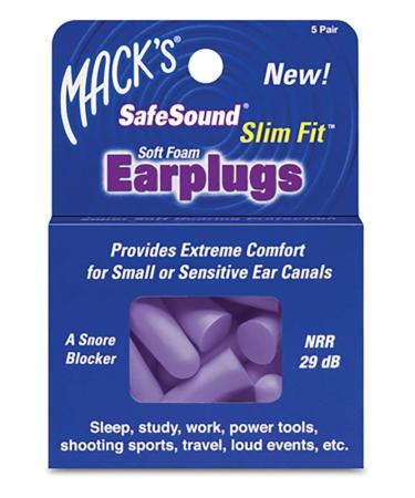 Mack's Ear Care Slim Fit Soft Foam Earplugs 5 Count (Pack of 6)