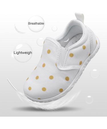 JOINFREE Unisex Baby Sneakers | Infant Slip On First Walking Shoes | Toddler Casual Crib Shoes 2-2.5 Years | White Dot - Buy Online on GoSupps.com
