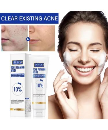 Acne Foaming Face Wash - 10% Benzoyl Peroxide Antibacterial Cleanser for Acne & Oily Skin - Deep Pore Cleansing - 5.5 oz - Buy Online on GoSupps.com