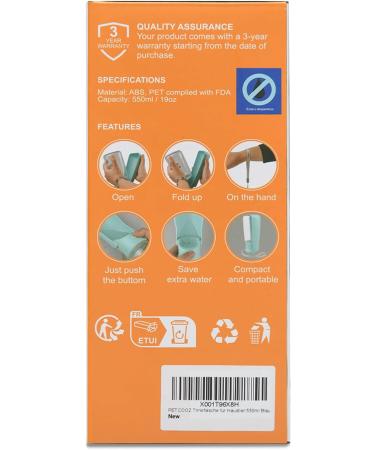 Petcooz 550ml Dog Drinking Bottle - Portable Foldable Water Bowl for Travel | Perfect for Walks & Outdoor Adventures - Blue - Buy Online on GoSupps.com