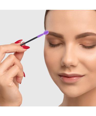 50PCS Disposable Silicone Eyelash Mascara Wands Brushes - Professional Makeup Tool Set (Purple) - Buy Online on GoSupps.com