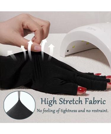 Hsathoac Manicure Gloves UV Protection Nail Art Skin Care UV Shield Gloves Professional UPF50+ UV Protection Gloves for Gel Nail Lamp Anti UV Gloves for Protect Hands from UV Light Lamp Dryer - Buy Online on GoSupps.com