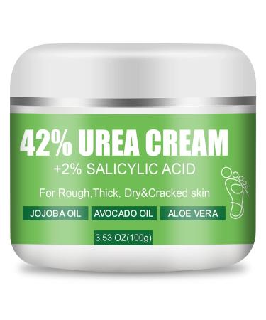 42% Urea Foot Cream - Urea Cream for Feet - Foot Cream for Dry Cracked Heels and Feet - Urea Cream with Salicylic Acid 2% Tea Tree Aloe Vera - Foot Lotion for Deep Moisturize for Thick Rough Skin