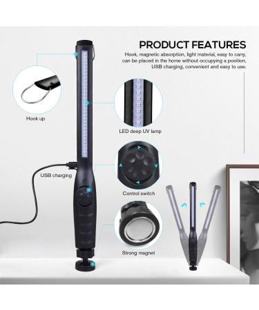 Portable Travel UV Light Sanitizer Wand - Black | UV Sanitizer Lamp - Buy Online on GoSupps.com
