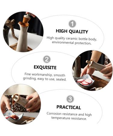 Zerodeko Condiment Bottles Kitchen Gadget Kitchen Things Condiment Canister Soy Sauce Can Kitchen Sauce Holder Liquid Condiment Dispenser Jug for Oil Vinegar Cruet Syrup Ceramics Olive Oil 5X15CM Beige - Buy Online on GoSupps.com