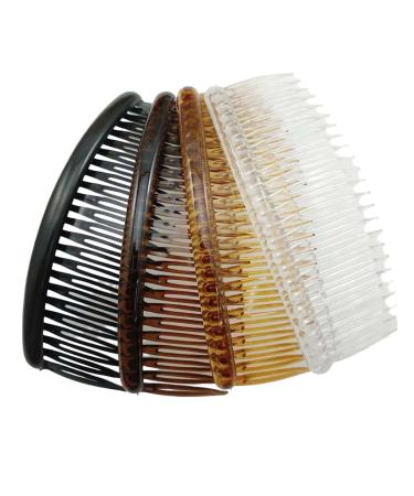 New 2025 6 Black Clear Coffee Plastic Plastic Large 24-Jewelry Teeth Hair Clips Side Combs Pin Barrettes 128Mm Jewelry Fashion Accessories Creative Gift