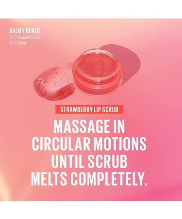 Kaja Balmy Bento Lip Balm & Scrub - Coral Finish | Moisturizing & Exfoliating Lip Care | Strawberry Rose | 0.4 Oz - Buy Online on GoSupps.com