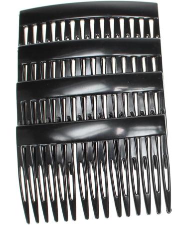 4 Pack of 7cm Plain French Side Hair Combs Slides Grips Clips Hair Accessories for Women Girls by Glitz4Girlz (Black) - Buy Online on GoSupps.com