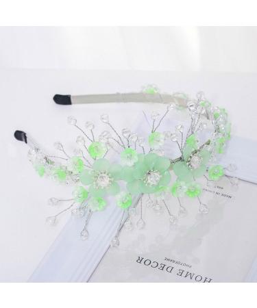 IYOU Floral Princess Wedding Headbands Green Flower Hair Bands Sparkly Crystal Communion Bridal Hair Accessories for Girls - Buy Online on GoSupps.com