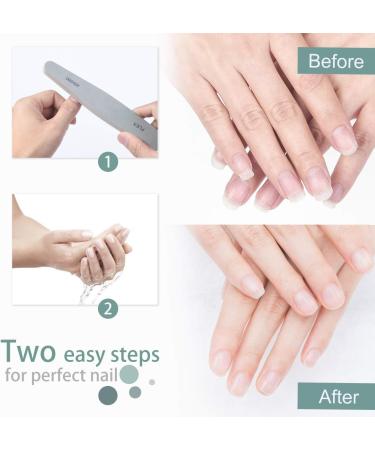 URAQT Nail File and Buffer Set - 8 Pcs Dual-Sided Emery Boards with 2 Manicure Tools | Professional Nail Files for Acrylic (100/150/180/220/240/280/1000/4000 Grits) - 3# Combination - Buy Online on GoSupps.com