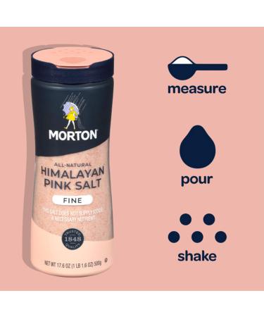 Morton All-Natural Himalayan Pink Salt Fine 17.6oz - 1.1lb (Pack of 1) - Buy Online on GoSupps.com