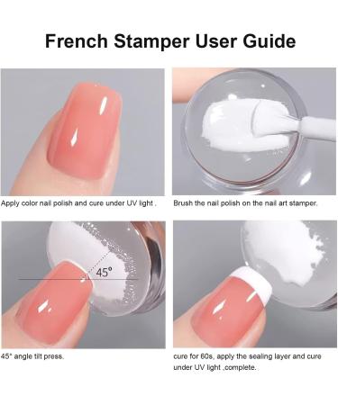 Luvadeyo Nail Art Stamping Set - 2 Transparent Stamps & Schaber for DIY French Line Design | International Shipping Available - Buy Online on GoSupps.com
