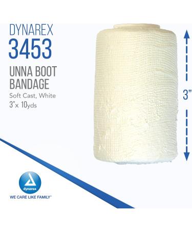 Dynarex Unna Boot Bandage 3 x 10 yds - Zinc Oxide Soft Cast for Leg Ulcers - Buy Online on GoSupps.com