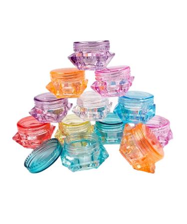 RIYAN Cosmetic Sample Container Plastic Clear Cosmetic Pot Jars with Screw Cap Lid for Eye Shadow Nails Powder Jewelry