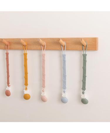 Silicone Pacifier Clip Set of 2 - BPA Free Teether Toys for Boys and Girls - Blush - Buy Online on GoSupps.com